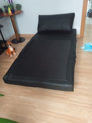 Sofá cama polipiel negro