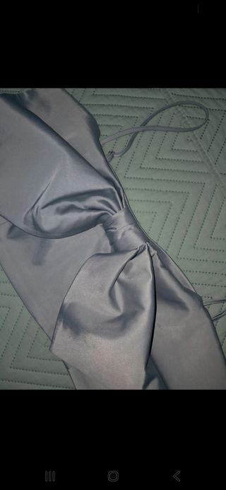 Top tirantes lazo plateado