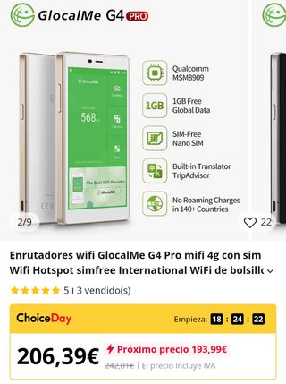GlocalMe G4 Pro Mifi 4G WiFi