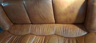 Sofá 3 plazas y sillón verona piel marrón