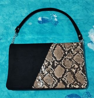 Bolso de mano negro/serpiente 