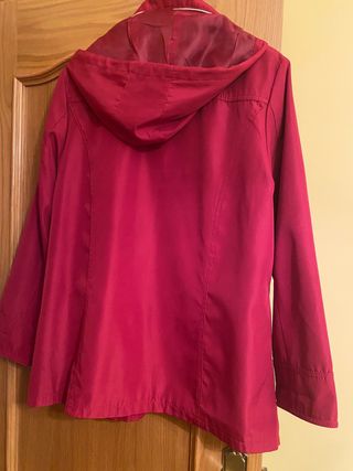 Parka mujer rosa/rojo con capucha