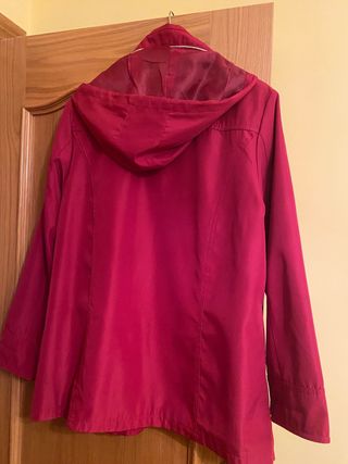 Parka mujer rosa/rojo con capucha