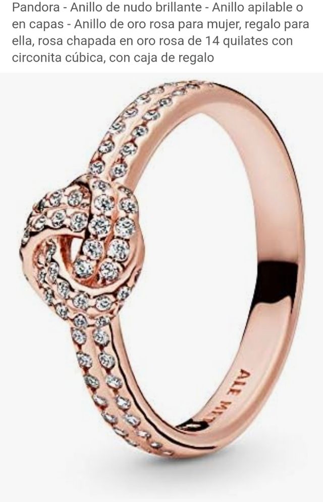 Anillo nudo oro con circonitas