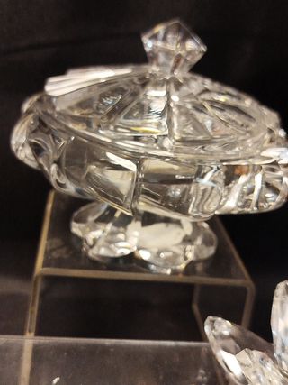 Porta candele e zuccheriera in cristallo