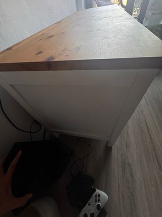 Mesa TV madera y blanco