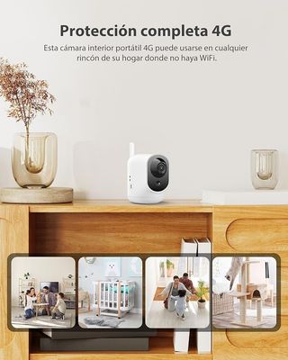 COCOCAM 4G Camara Vigilancia Interior 2K 6000mAh