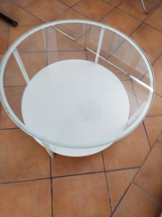 Mesa centro cristal y forja Ikea