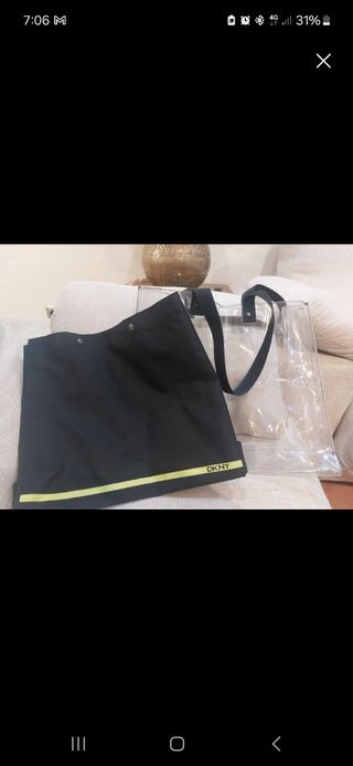 Bolsa DKNY transparente y negra