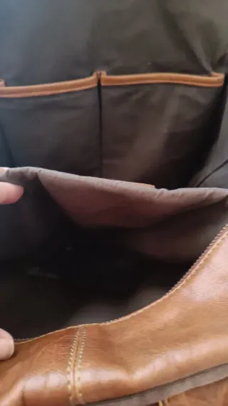 Mochila piel marron..