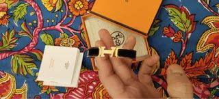 Pulsera Hermès H Plaqué Oro Negro
