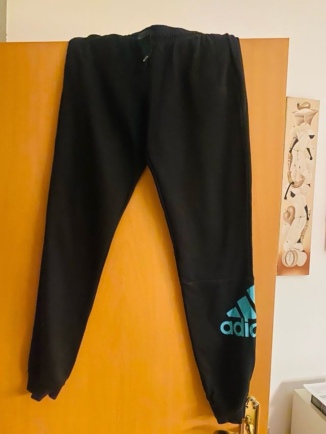 Pantalones Adidas niño negro y turquesa