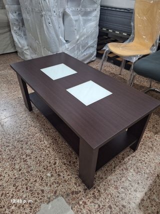 Mesa de centro Ikea madera y cristal