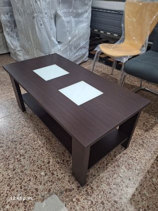 Mesa de centro Ikea madera y cristal