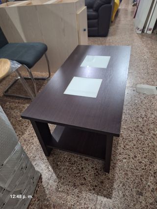 Mesa de centro Ikea madera y cristal
