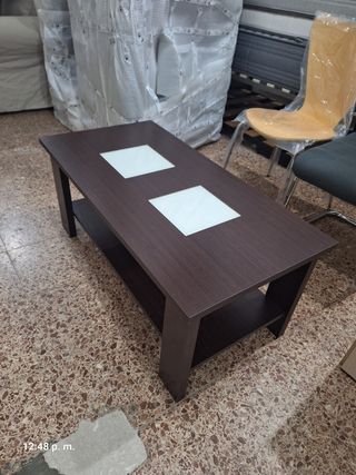Mesa de centro Ikea madera y cristal