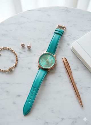 Orologio elegante oro e turchese