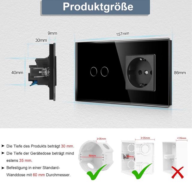 Interruptor con enchufe de pared doble CNBINGO