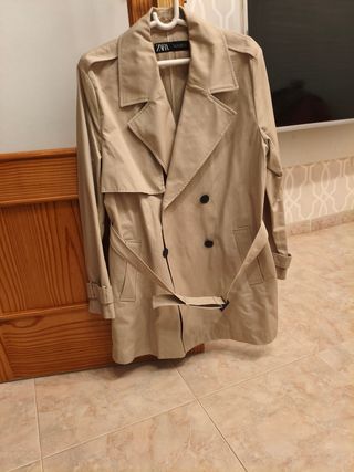 Gabardina Zara Beige Mujer