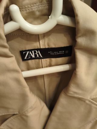 Gabardina Zara Beige Mujer