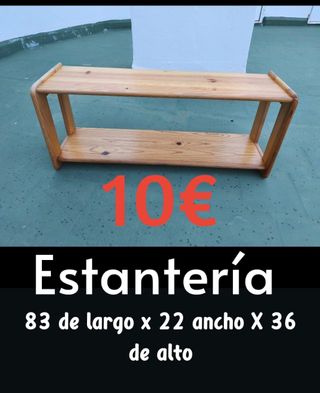 Estantería de madera 2 baldas