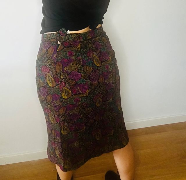 Falda recta vintage floral