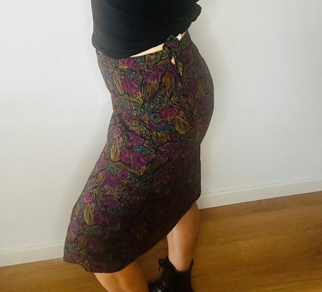 Falda recta vintage floral