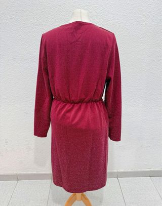 Vestido de fiesta rojo burdeos con brillos