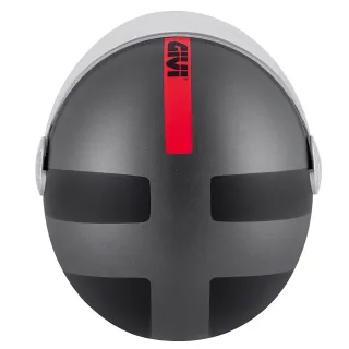 Casco Demi-Jet Givi 10.7 Mini-J Concept Negro Antracita Rojo Talla M