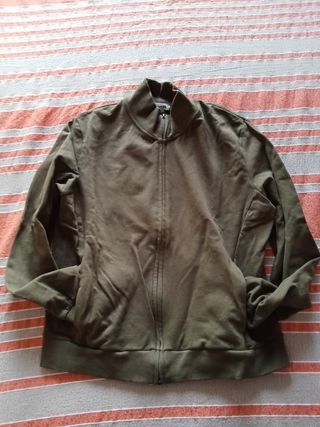 Felpa donna con zip verde oliva taglia XL nuova