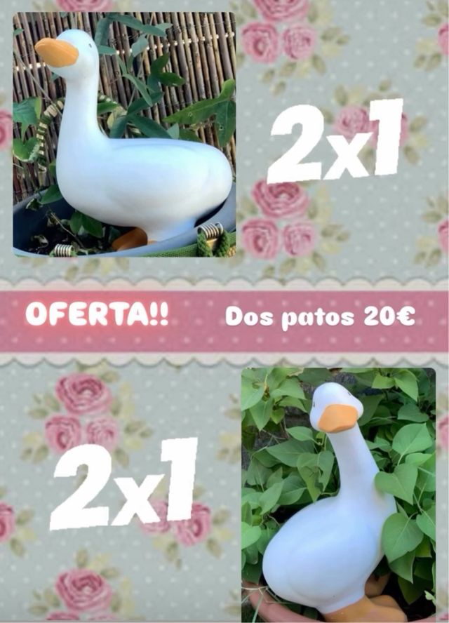 Dos patos decorativos de cerámica