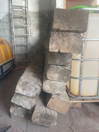 10 Traviesas Madera Vía Tren