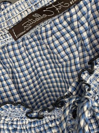 Blusa Art C cuadros vichy azul y blanco Talla M