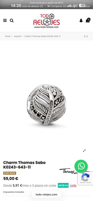 Charm Thomas Sabo Plumas