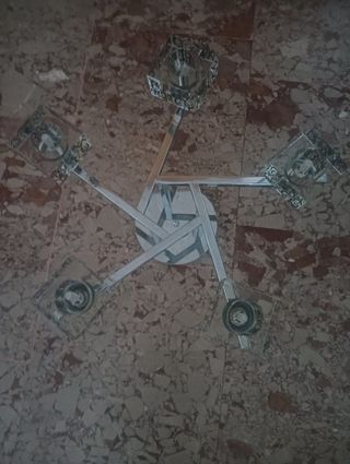 2 Lámparas de techo de cristal y metal