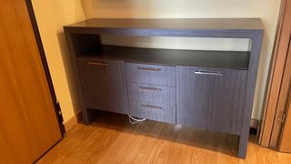 Mueble recibidor madera maciza con espejo