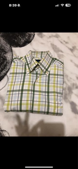 Camisa cuadros manga larga talla S/p