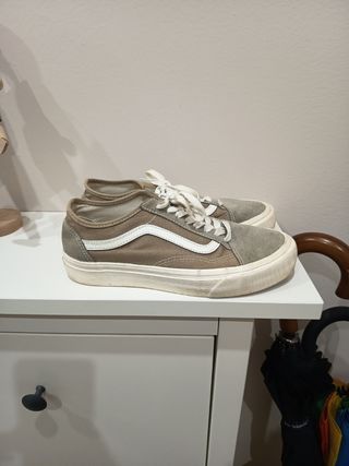 Vans Beige/Verde Talla 38.5
