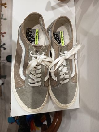 Vans Beige/Verde Talla 38.5