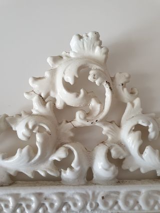 Espejo vintage de mesa de hierro blanco