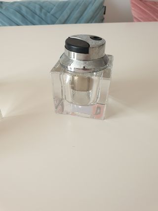 Lote 2 mecheros vintage cristal y acrílico