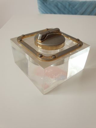 Lote 2 mecheros vintage cristal y acrílico