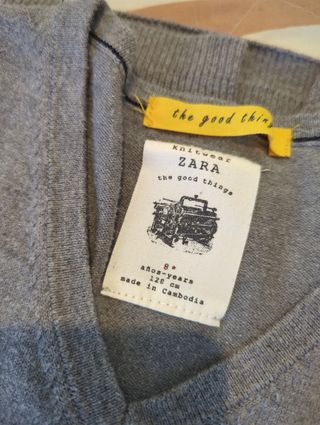 2 Jerséis niño Zara T7 y T8 Gris