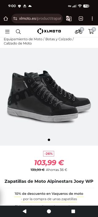 Zapatillas Moto Alpinestars Joey WP  talla 40