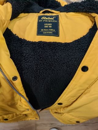 Abrigo impermeable niño amarillo 10 años