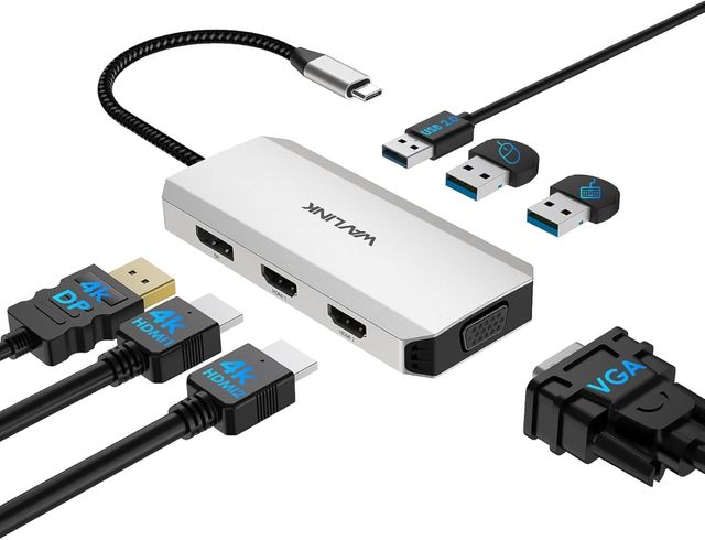 Estación Acoplamiento WAVLINK USB-C 4 Monitores