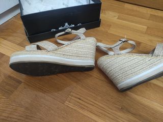 Poco uso! Cuñas Esparteras Beige Talla 38