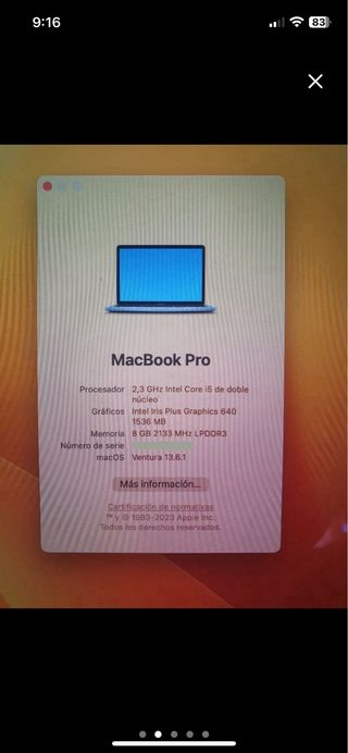 MacBook Pro 13” 2017 i5 8GB 256GB SSDr