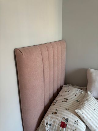 Cabecero terciopelo rosa 90cm