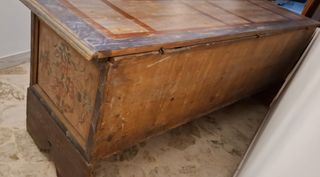 Cassapanca baule antico dipinto